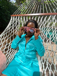 Tropical Blue Green Shirt Dress
