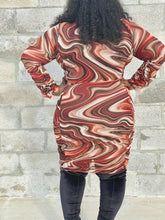Load image into Gallery viewer, Plus Coffee Marble Bodycon Dress
